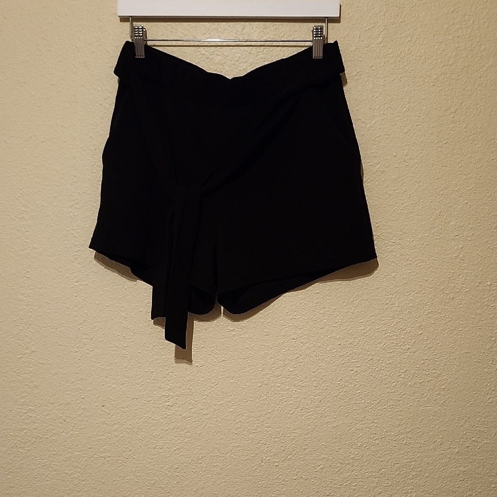 Revamped Black High Waist Shorts with Ruffled Tiers